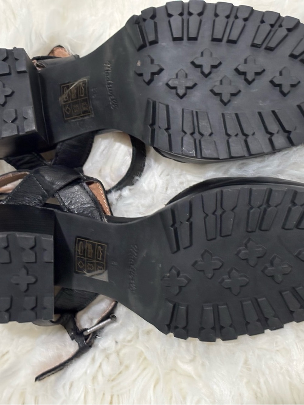 Madewell Claudie Lug Sole Mary Jeans Leather Black Size 8.5 - Picture 9 of 10